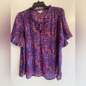 ee:some Jewel Tone Flutter Blouse- Size M